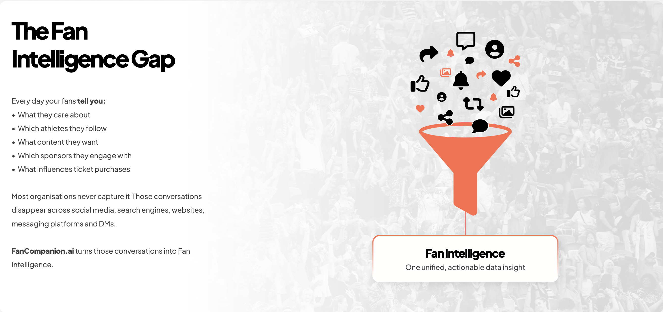 The Fan Intelligence Gap — how Fan Companion turns scattered fan conversations into unified fan intelligence